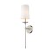 Z-Lite Emily 1 Light Wall Sconce, Brushed Nickel & White 807-1S-BN - alternate 1